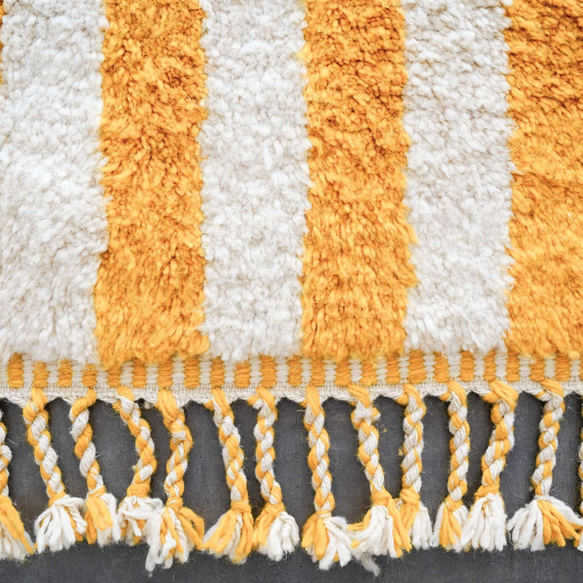 Orange Striped Berber Rug - Berber Handicraft