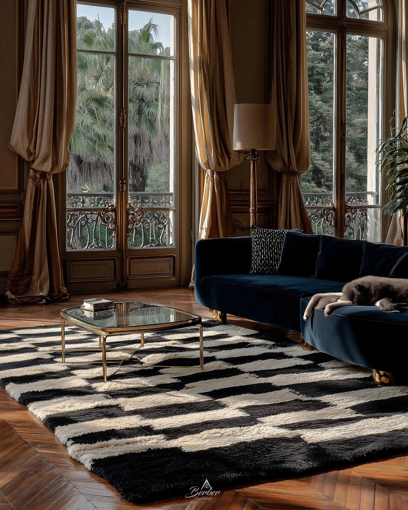 Checkered Rug 3 X 5 Ft | 90 X 150 Cm / With Tassels / Short (0.4” / 1 cm)