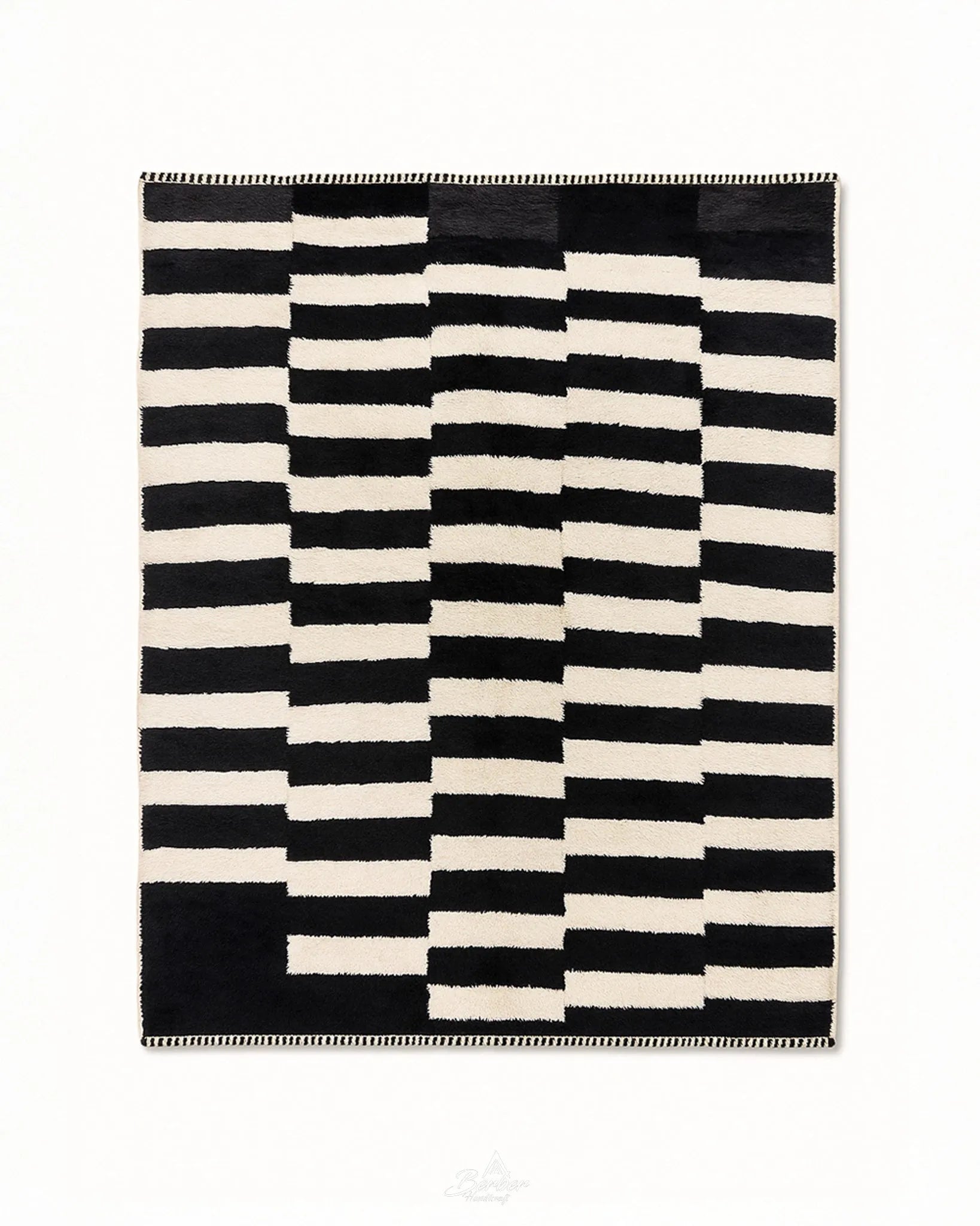 Checkered Rug 3 X 5 Ft | 90 X 150 Cm / With Tassels / Short (0.4” / 1 cm)