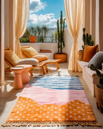 Colorful Accent Rug 3 X 5 Ft | 90 X 150 Cm / With Tassels / Short (0.4” / 1 cm)