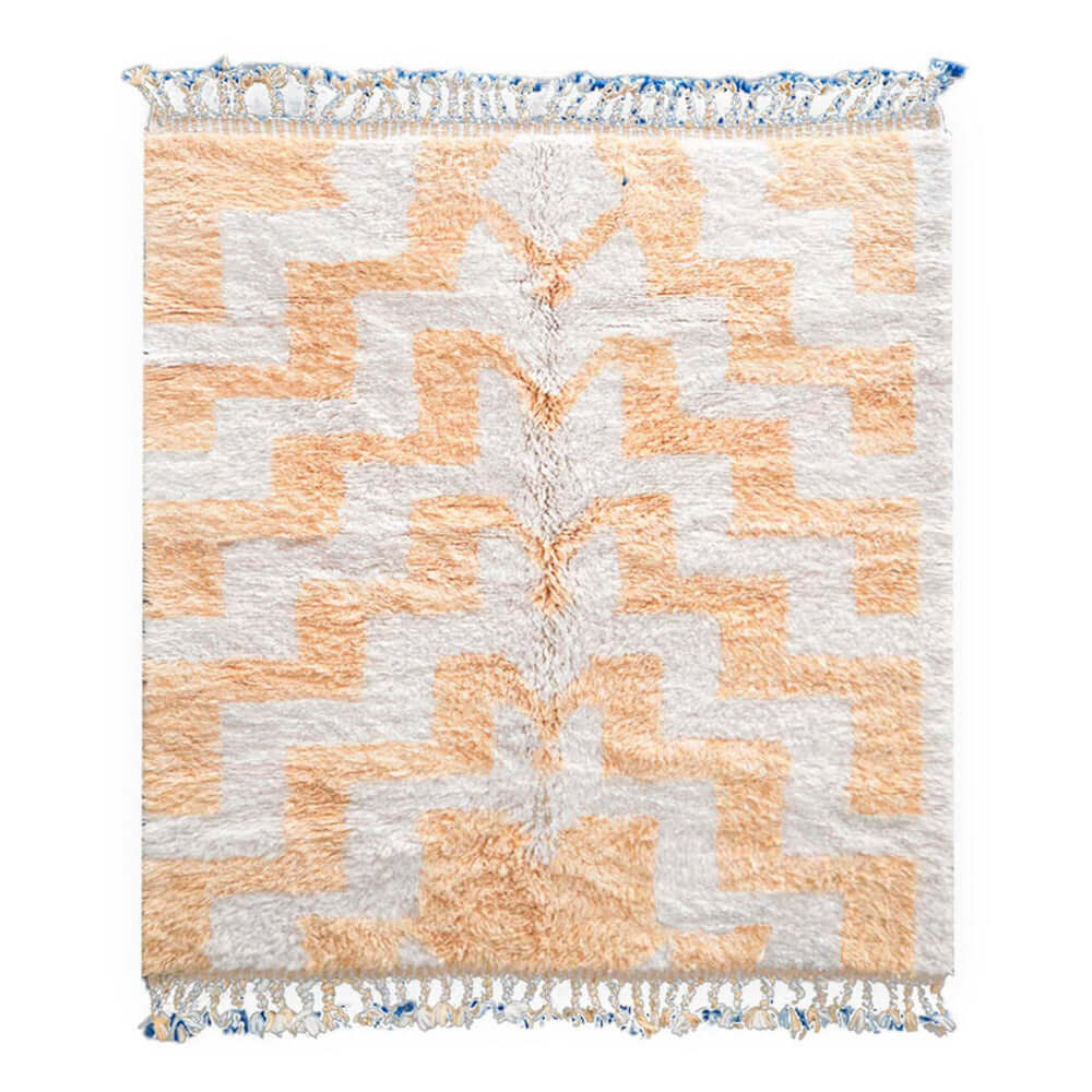 Peach Moroccan area rug - Berber Handicraft