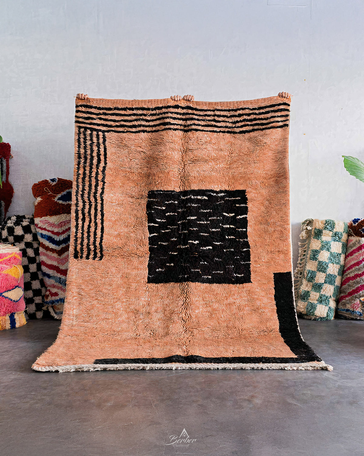 Custom Peach Rug 3 X 5 Ft | 90 X 150 Cm / With Tassels / Short (0.4” / 1 cm)