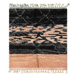 Black and Peach Moroccan rug - Berber Handicraft