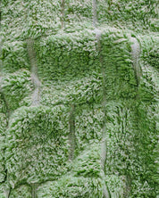 Green Morrocan Wool Rug 3 X 5 Ft | 90 X 150 Cm / With Tassels / Short (0.4” / 1 cm)