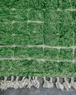 Green Berber Rug 3 X 5 Ft | 90 X 150 Cm / With Tassels / Short (0.4” / 1 cm)