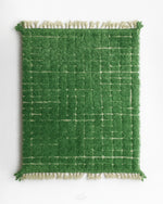 Green Berber Rug 3 X 5 Ft | 90 X 150 Cm / With Tassels / Short (0.4” / 1 cm)