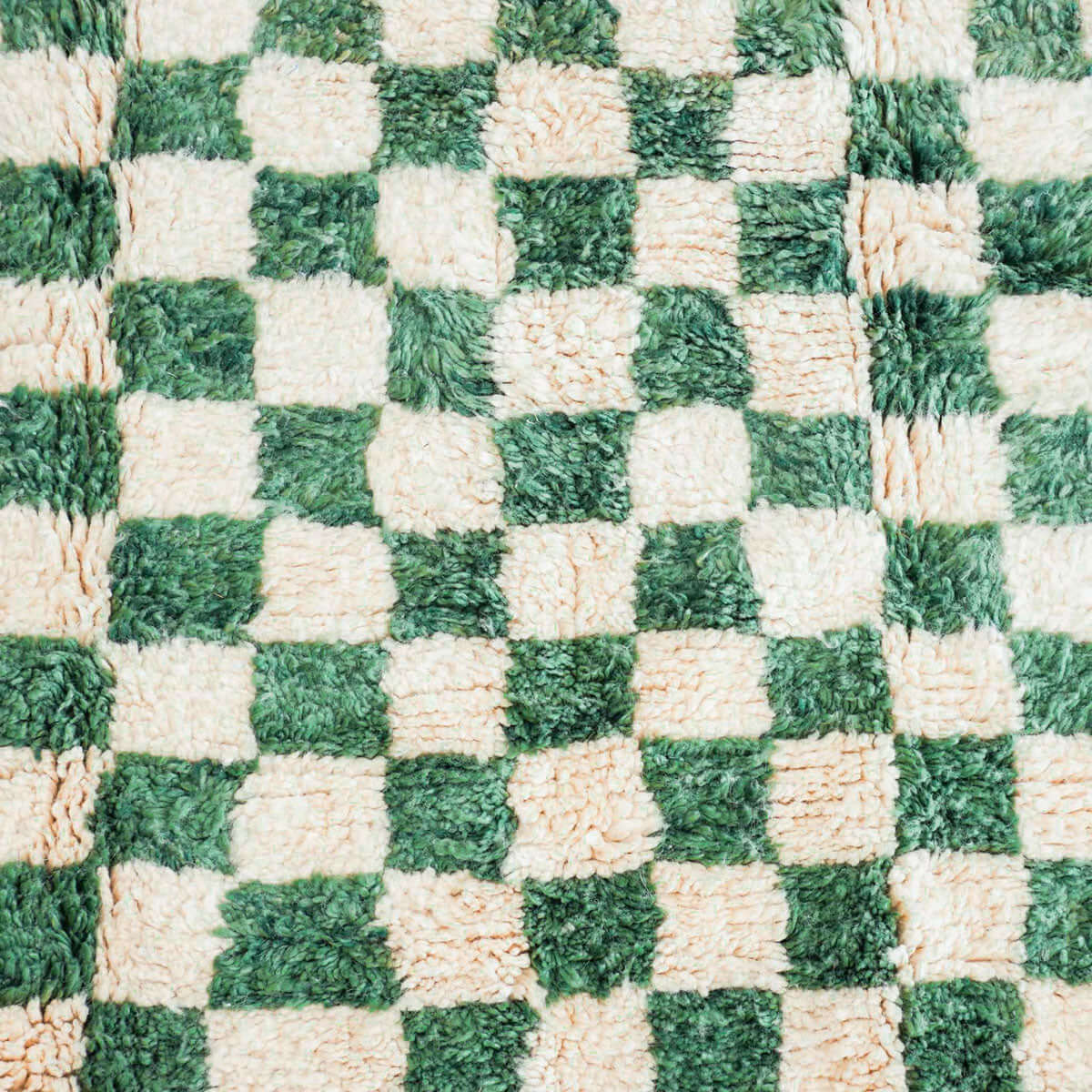 Green Checkered Rug - Berber Handicraft