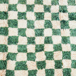 Green Checkered Rug - Berber Handicraft