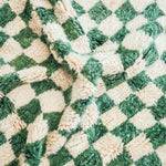 Green Checkered Rug - Berber Handicraft