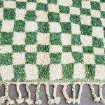 Green Checkered Rug - Berber Handicraft