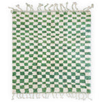 Green Checkered Rug - Berber Handicraft