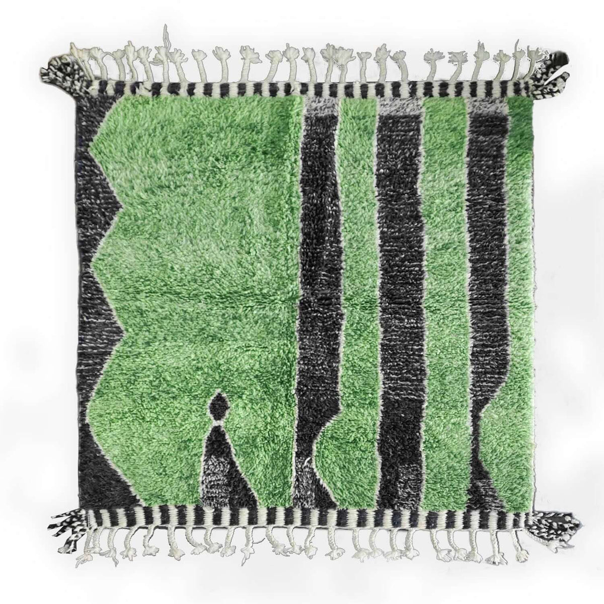 Green Handwoven Rug - Berber Handicraft