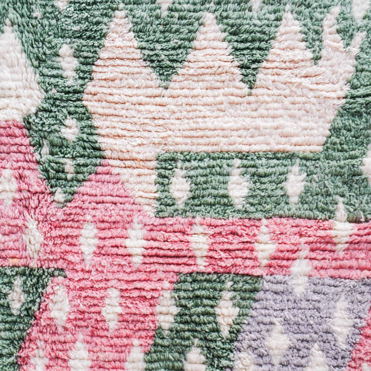 Green Pink Rug - Berber Handicraft