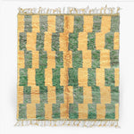 Green Yellow Wool Rug - Berber Handicraft