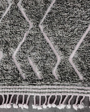 Grey Beni Ourain Berber Rug 3 X 5 Ft | 90 X 150 Cm / With Tassels / Short (0.4” / 1 cm)