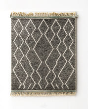 Grey Beni Ourain Berber Rug 3 X 5 Ft | 90 X 150 Cm / With Tassels / Short (0.4” / 1 cm)