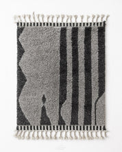 Grey Berber Rug 3 X 5 Ft | 90 X 150 Cm / With Tassels / Short (0.4” / 1 cm)