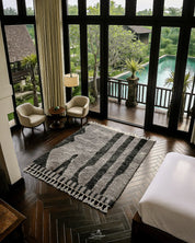 Grey Berber Rug 3 X 5 Ft | 90 X 150 Cm / With Tassels / Short (0.4” / 1 cm)