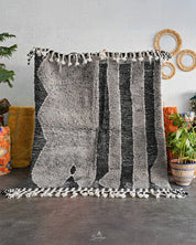 Grey Berber Rug 3 X 5 Ft | 90 X 150 Cm / With Tassels / Short (0.4” / 1 cm)