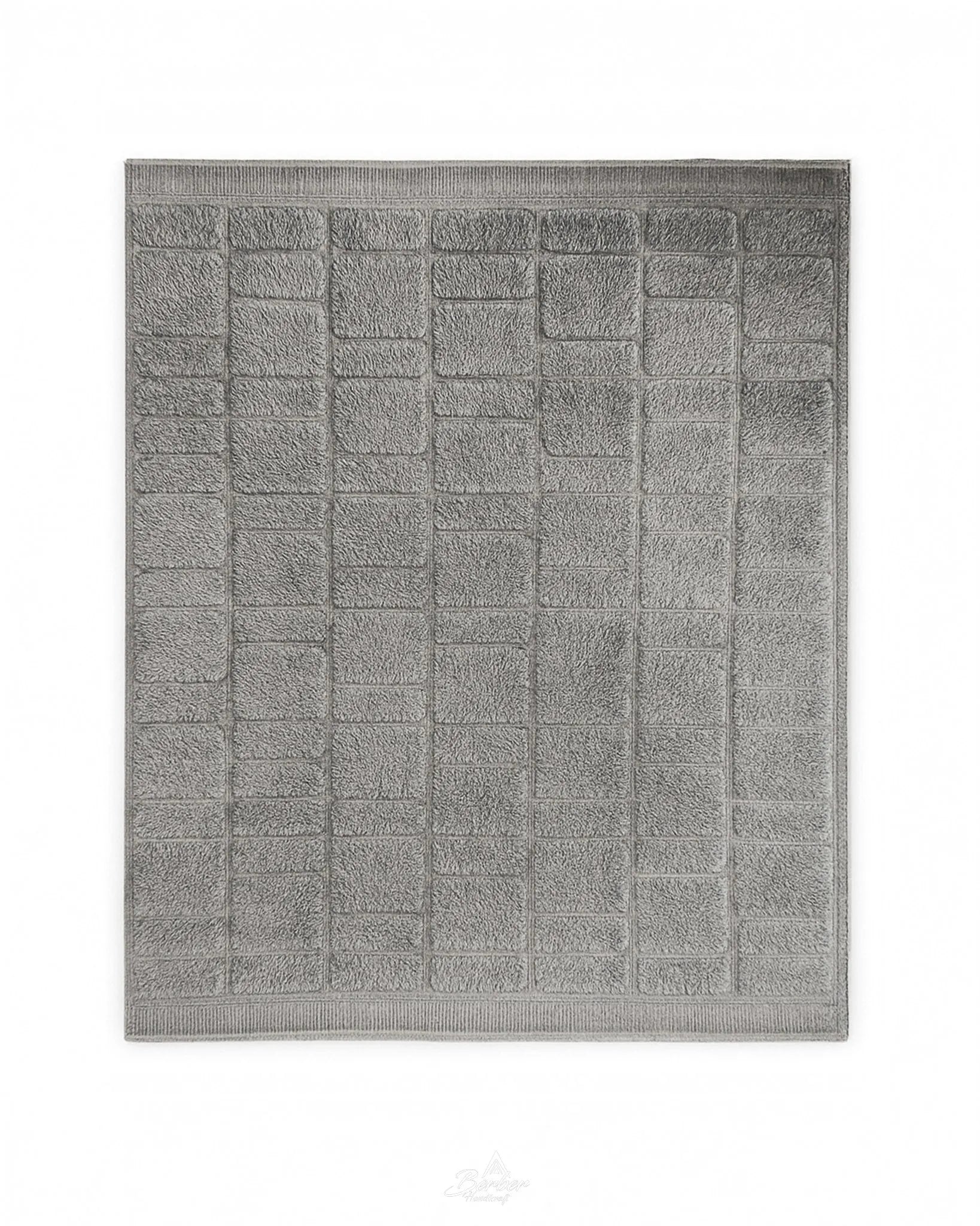 Grey Morrocan Rug 3 X 5 Ft | 90 X 150 Cm / With Tassels / Short (0.4” / 1 cm)