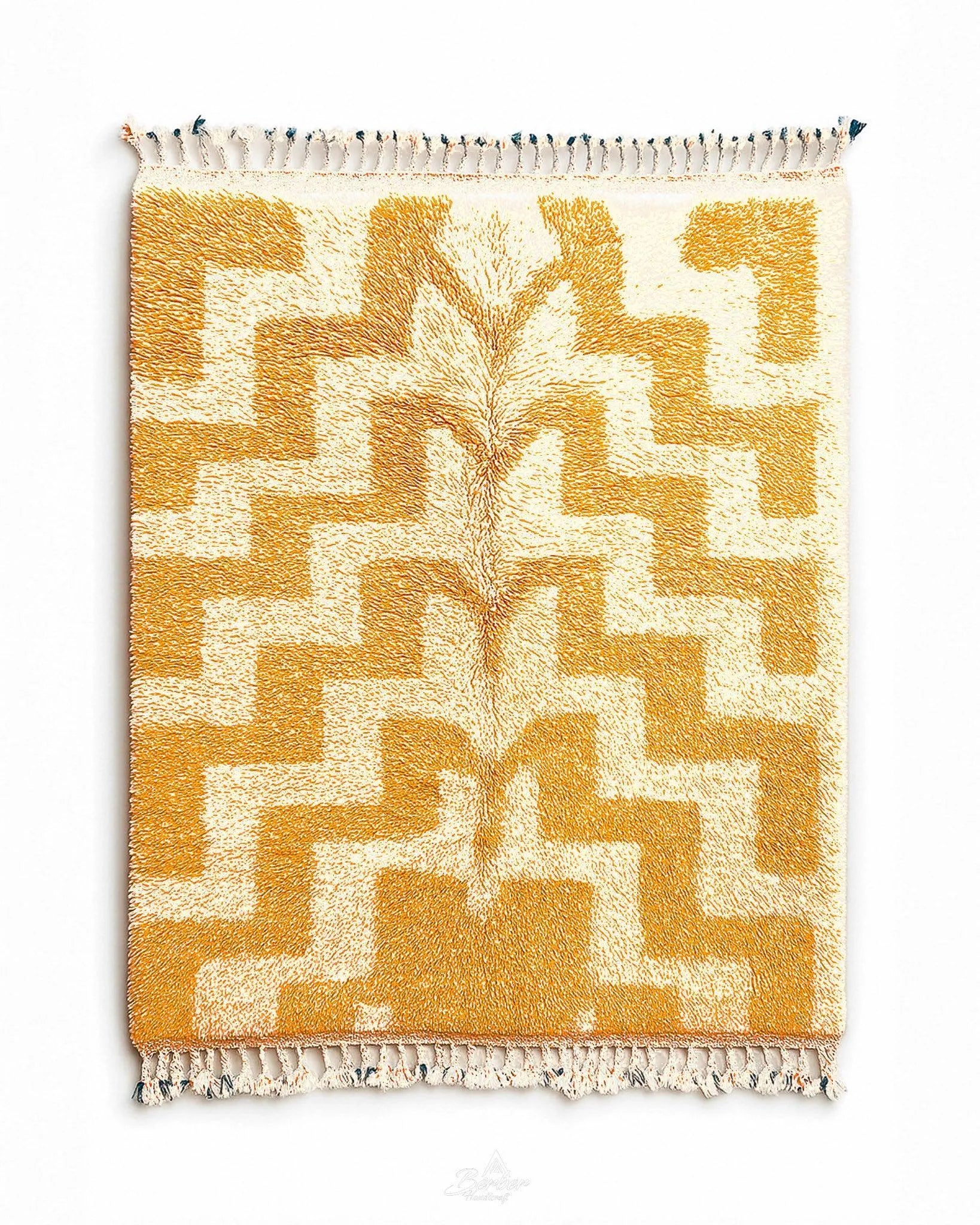 Handmade Bedroom Rug 3 X 5 Ft | 90 X 150 Cm / With Tassels / Short (0.4” / 1 cm)