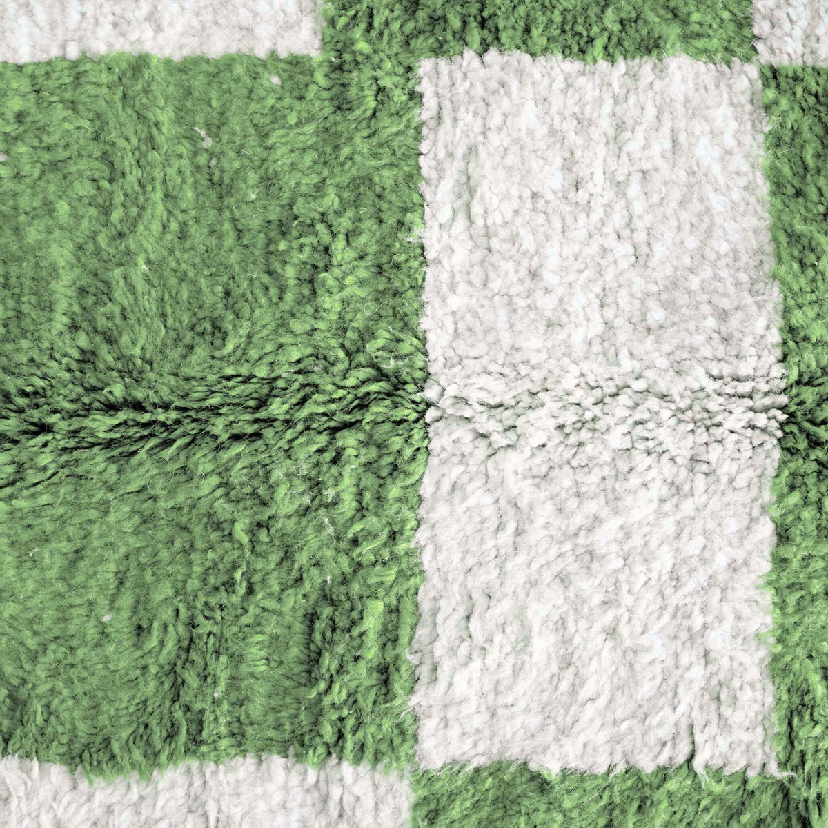 Checkered Green Rug - Berber Handicraft