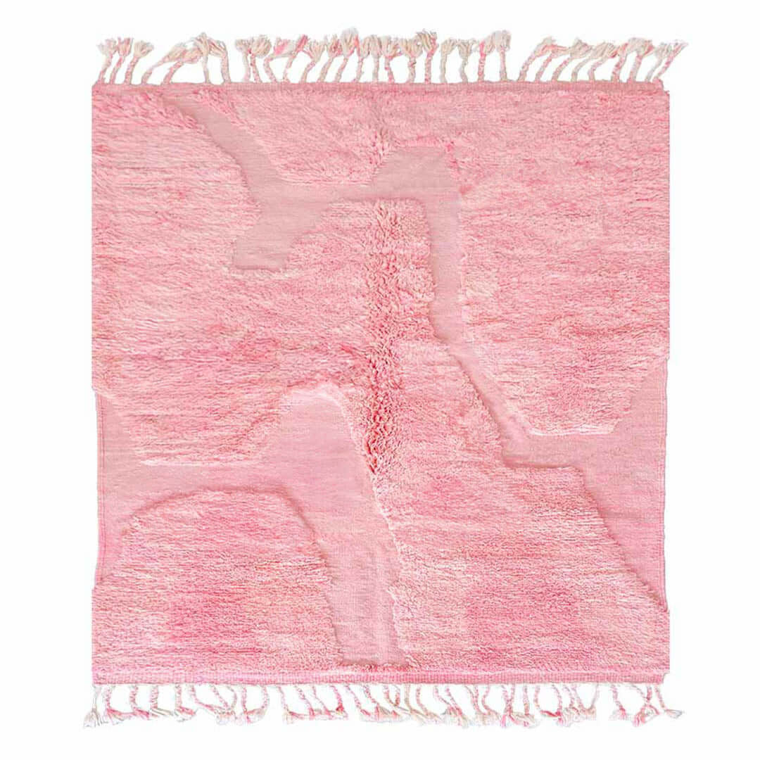 Pink Irregular Rug - Berber Handicraft