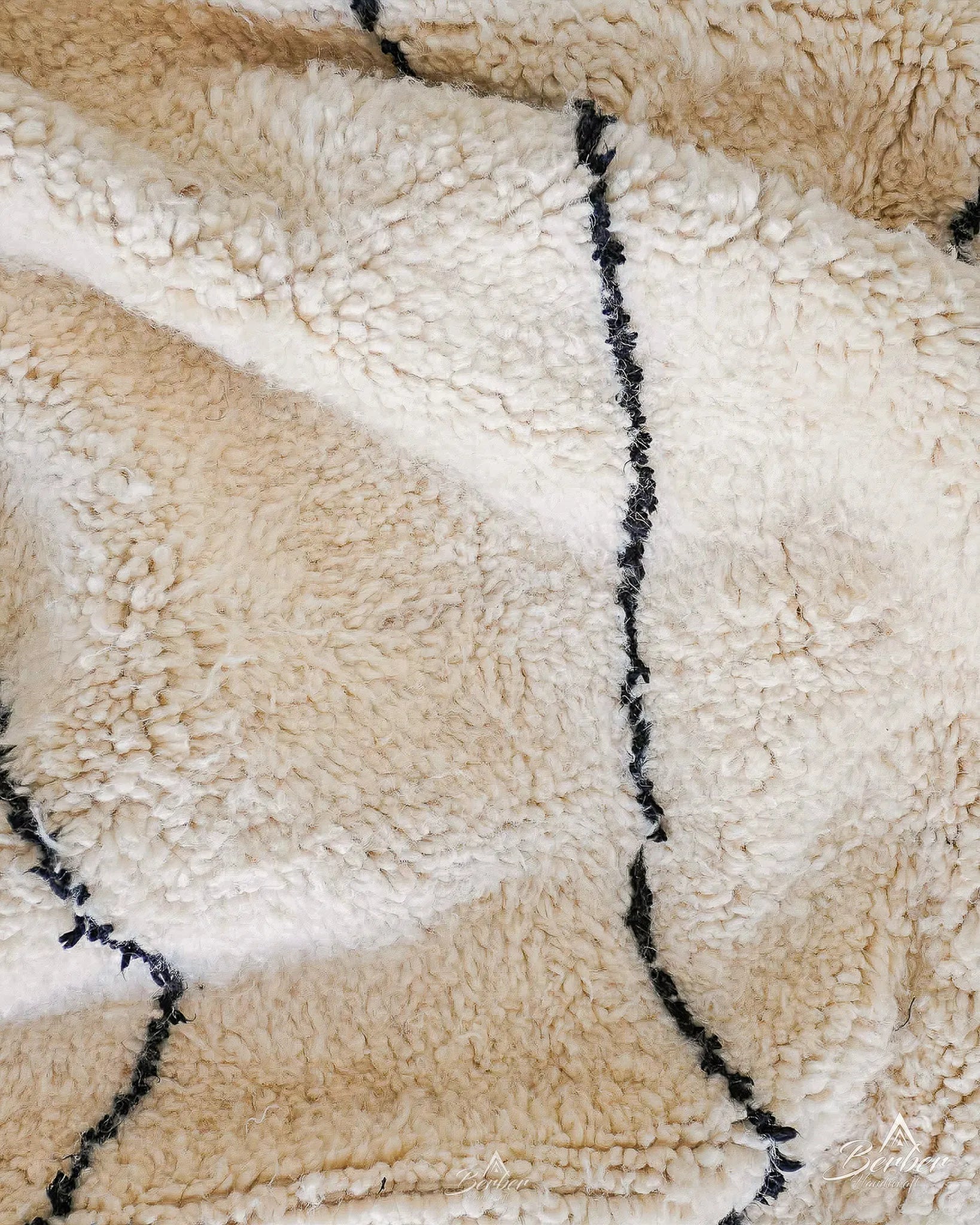 Handmade Berber Rug 3 X 5 Ft | 90 X 150 Cm / With Tassels / Short (0.4” / 1 cm)