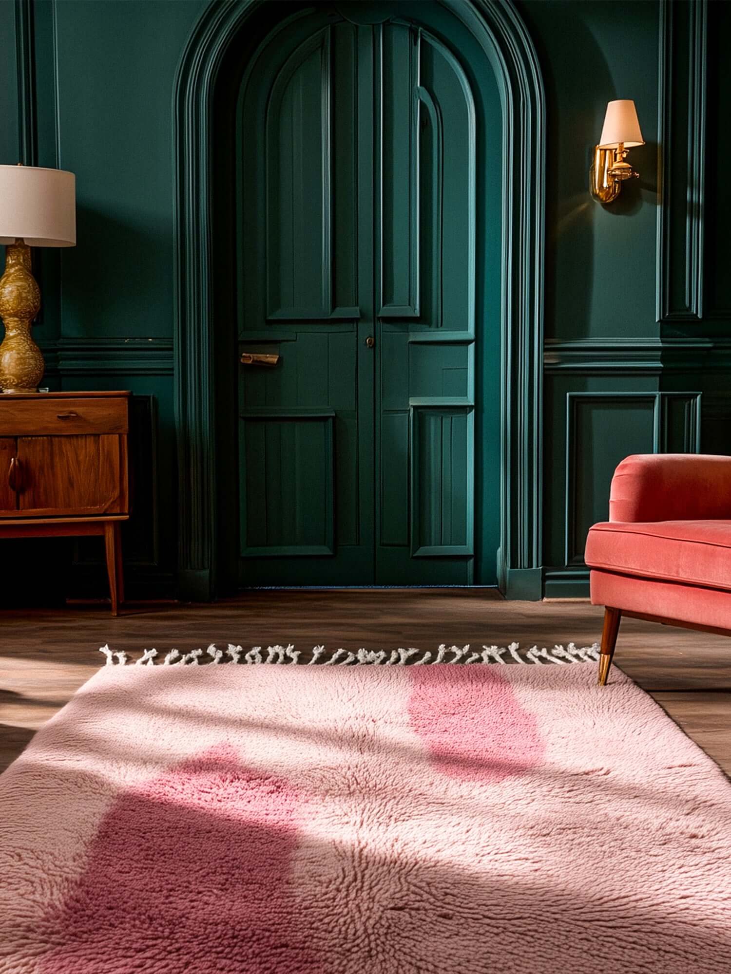 light-pink-wool-rug-RE171-2-Berber Handicraft