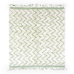 White and Green Zigzag Rug - Berber Handicraft