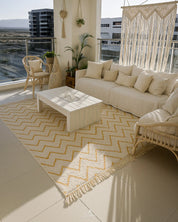 Minimalist Morrocan Rug 3 X 5 Ft | 90 X 150 Cm / With Tassels / Short (0.4” / 1 cm)