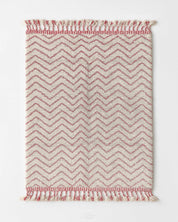 Minimalist Pink Rug 3 X 5 Ft | 90 X 150 Cm / With Tassels / Short (0.4” / 1 cm)