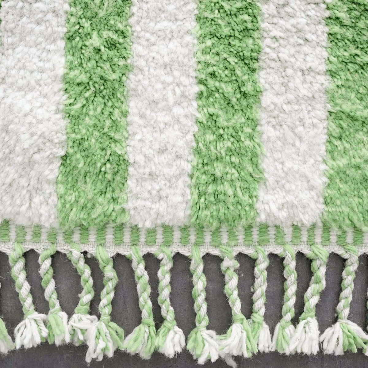 Green and White Modern Rug - Berber Handicraft