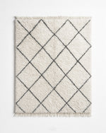 Moroccan Treillis Rug 3 X 5 Ft | 90 X 150 Cm / With Tassels / Short (0.4” / 1 cm)