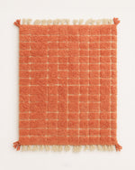 Orange Moroccan Rug 3 X 5 Ft | 90 X 150 Cm / With Tassels / Short (0.4” / 1 cm)