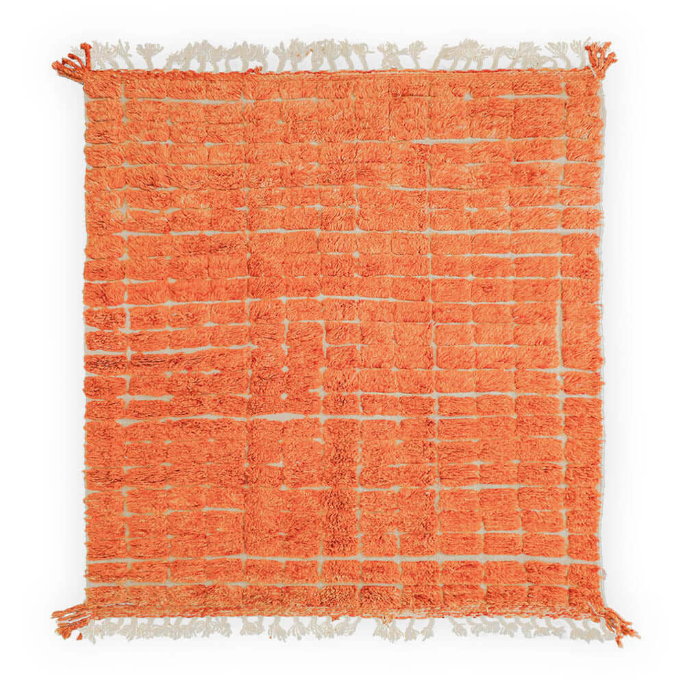 Orange Moroccan Rug - Berber Handicraft