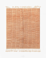 Orange Morrocan Rug 3 X 5 Ft | 90 X 150 Cm / With Tassels / Short (0.4” / 1 cm)