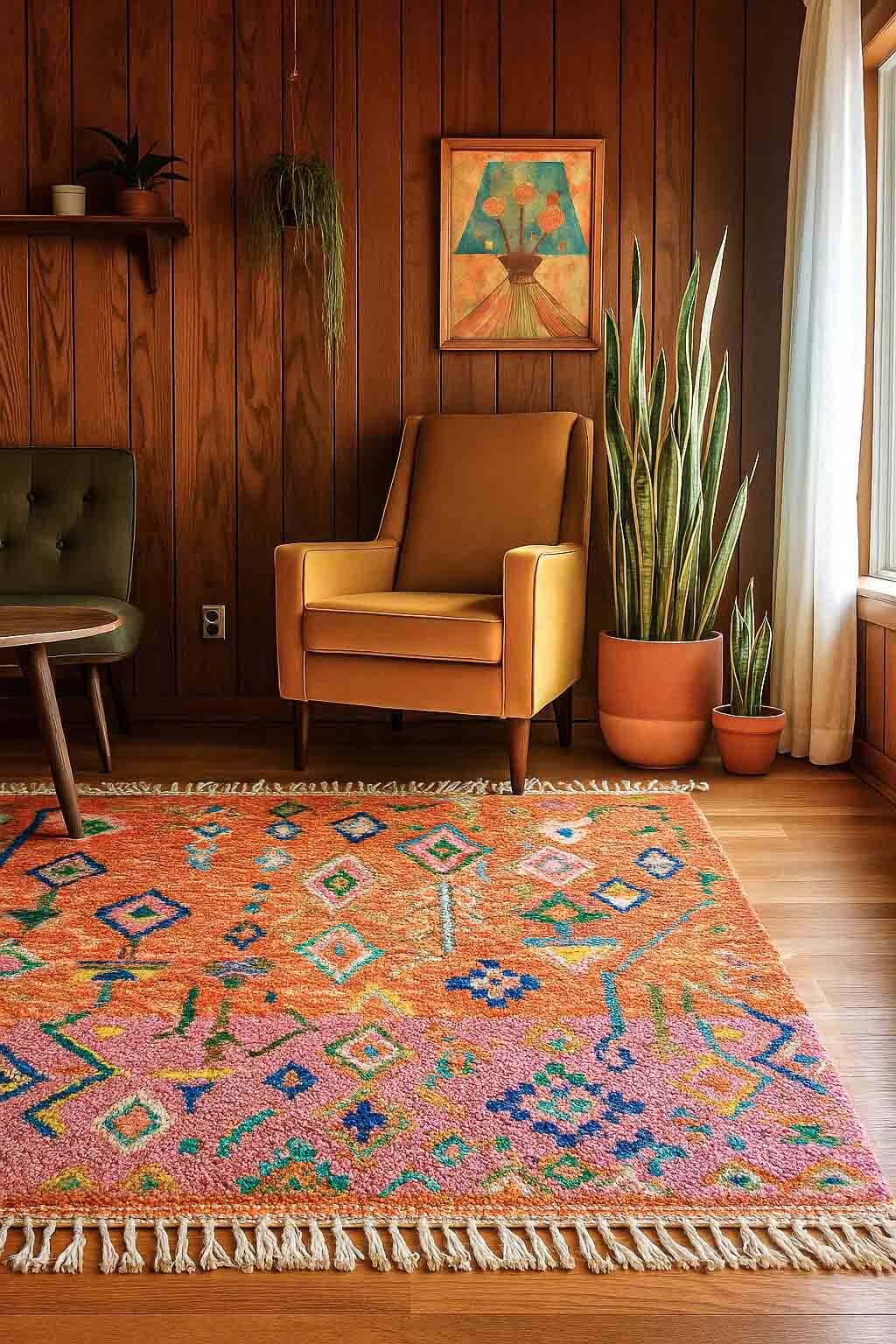 orange-pink-moroccan-rug-RE174-1-rev-Berber Handicraft