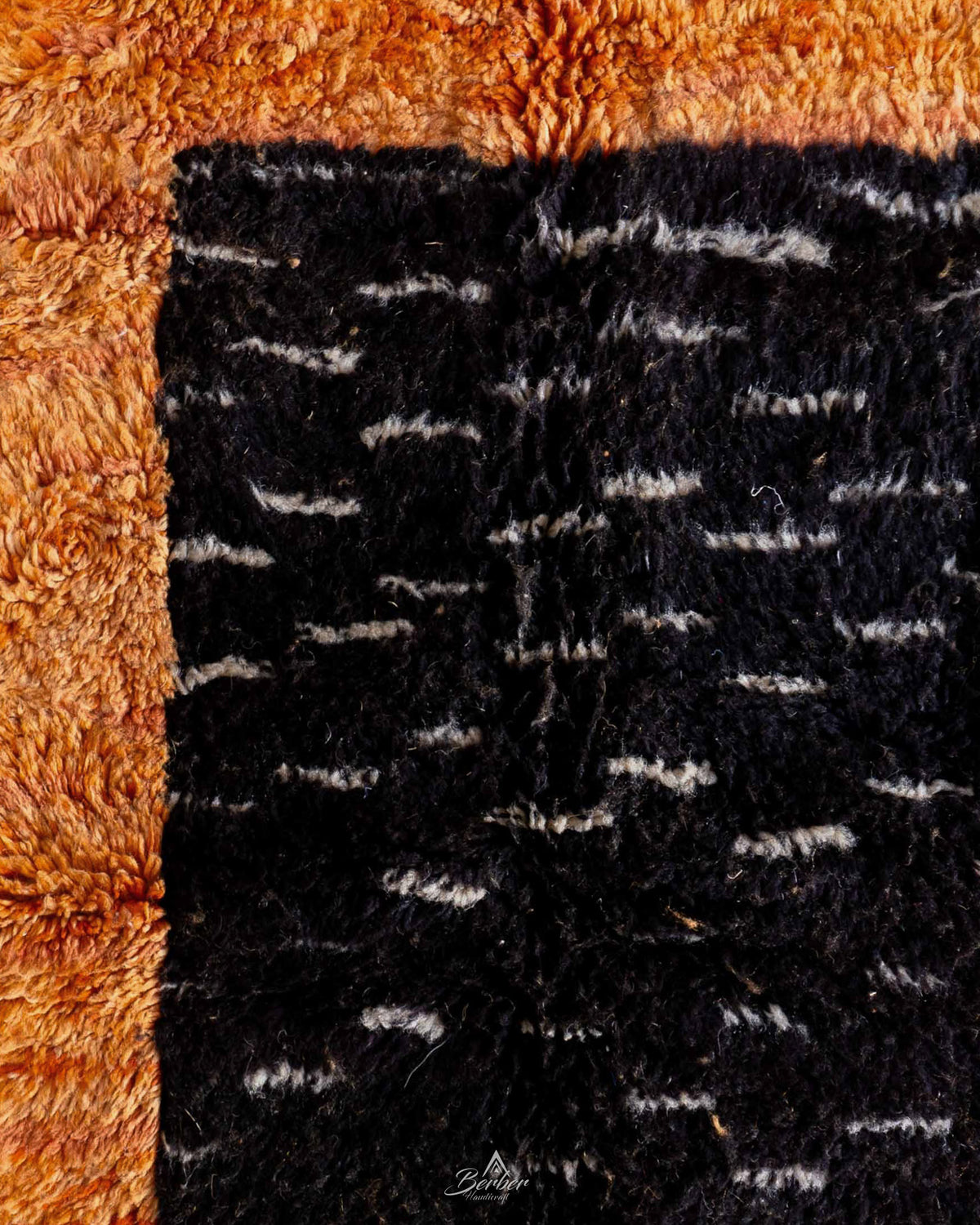 Orange Wool Rug 3 X 5 Ft | 90 X 150 Cm / With Tassels / Short (0.4” / 1 cm)
