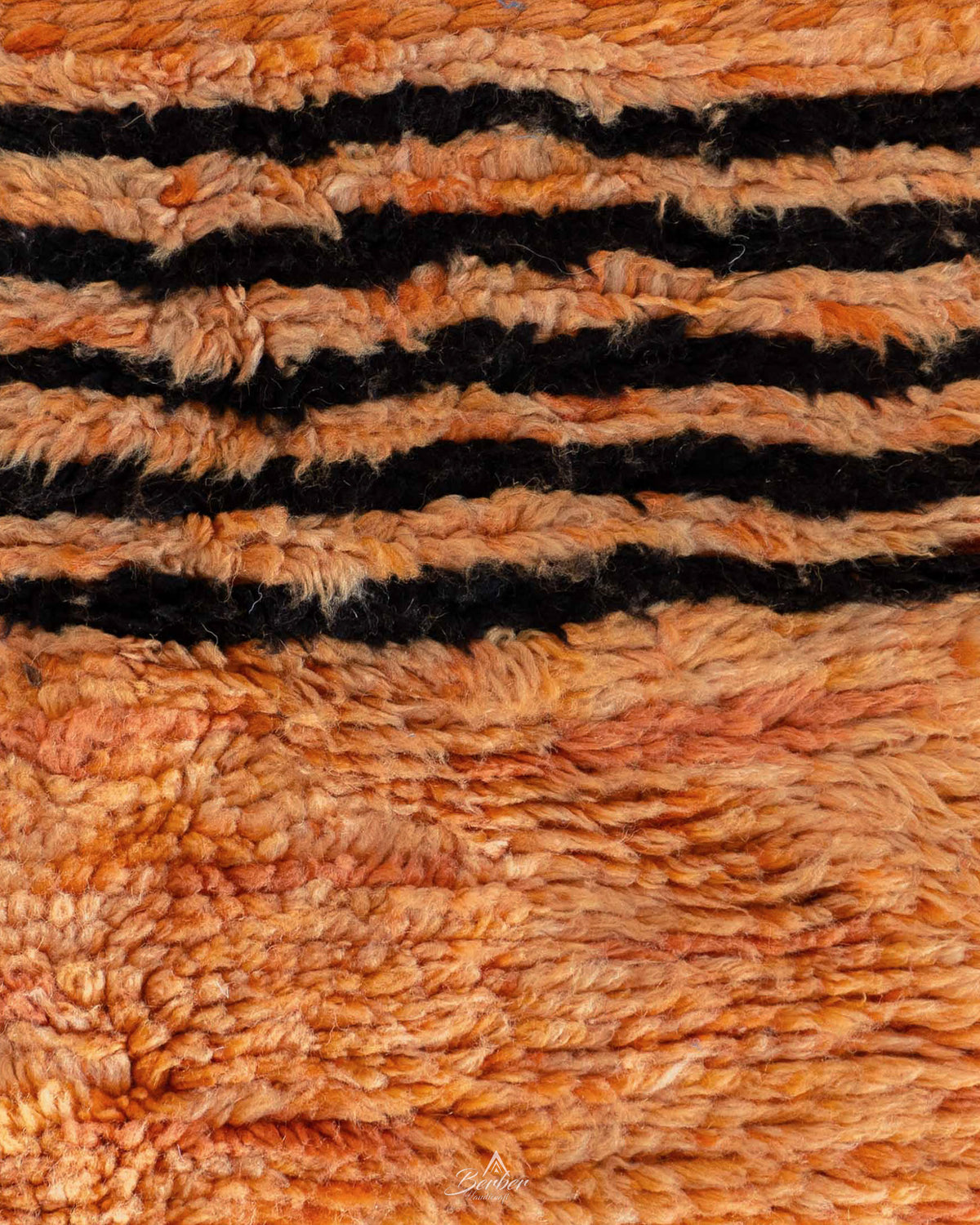 Orange Wool Rug 3 X 5 Ft | 90 X 150 Cm / With Tassels / Short (0.4” / 1 cm)
