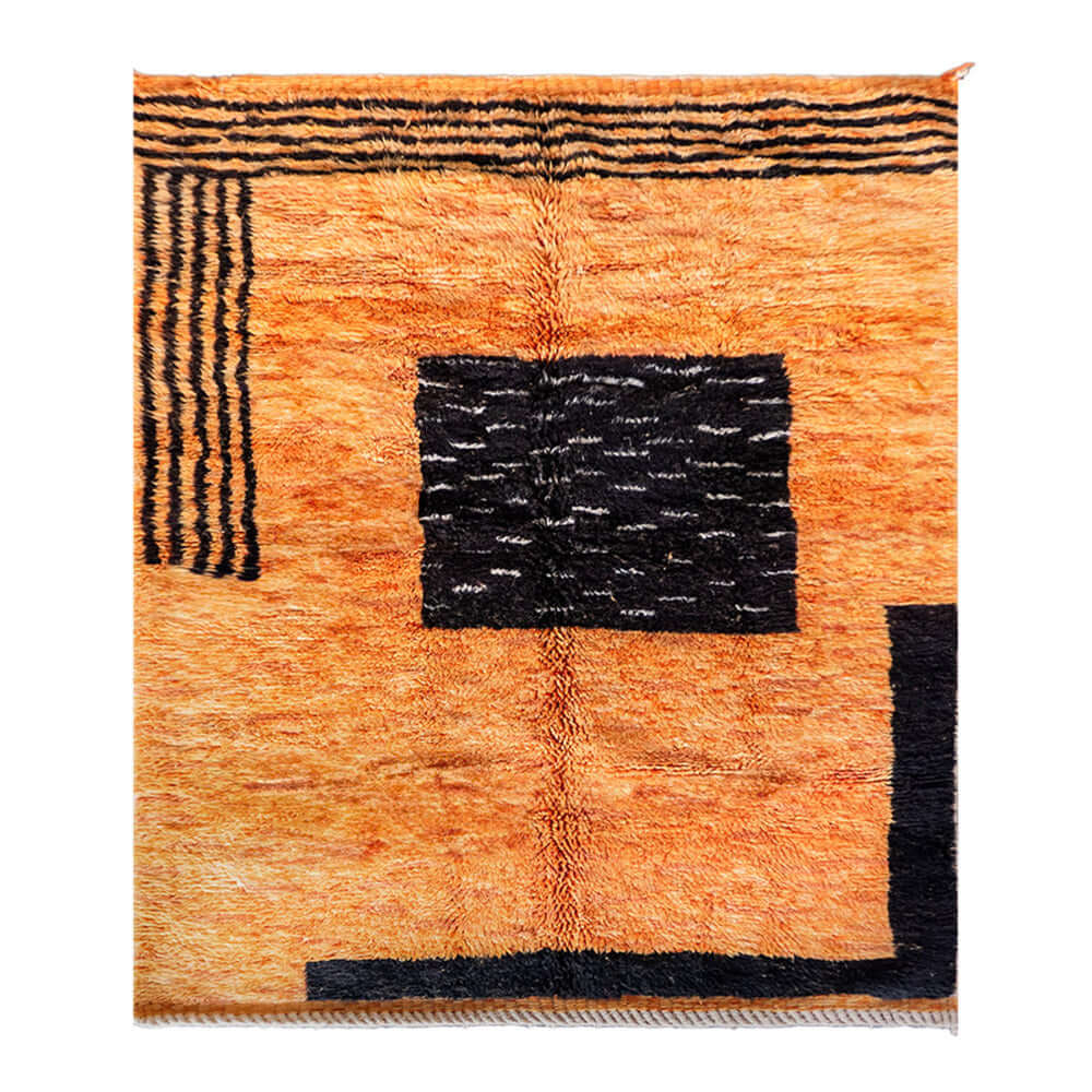 Orange Wool Rug - Berber Handicraft