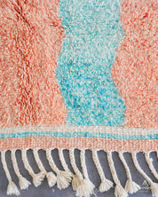 Peach Berber Rug 3 X 5 Ft | 90 X 150 Cm / With Tassels / Short (0.4” / 1 cm)