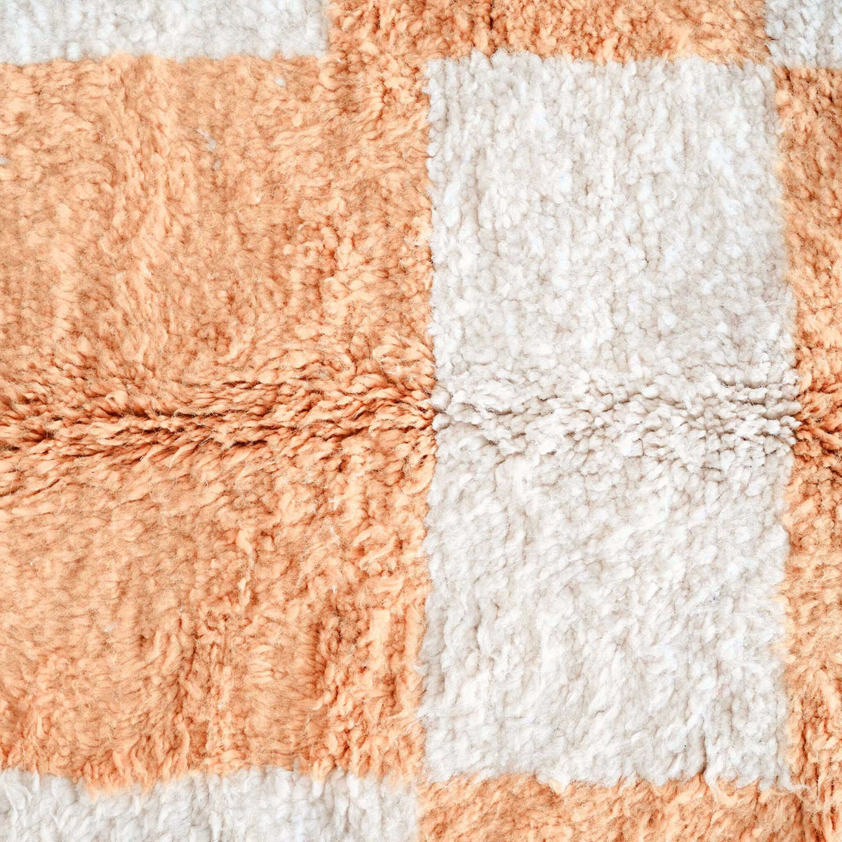 Peach Checker Rug - Berber Handicraft