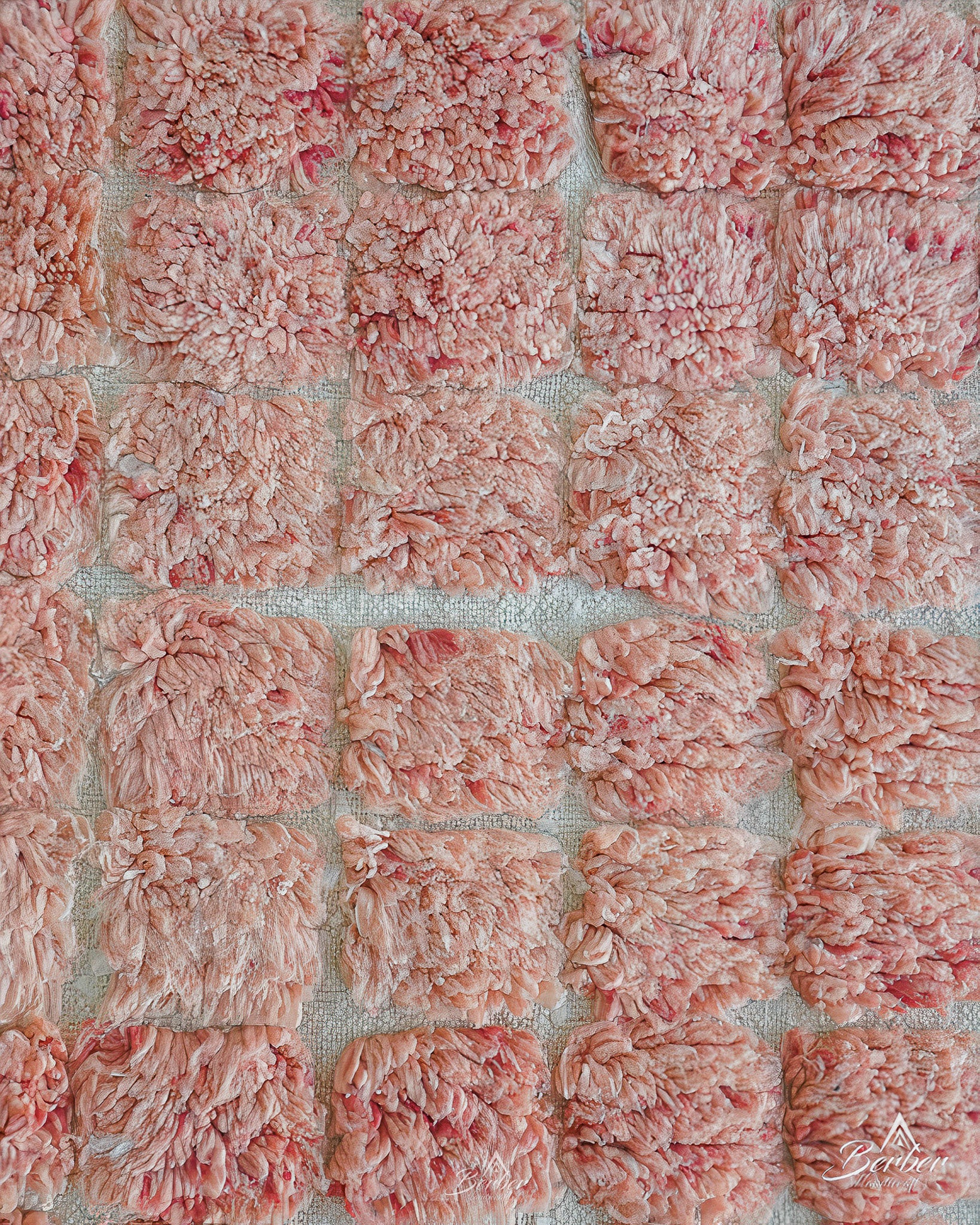 Peach Moroccan Rug 3 X 5 Ft | 90 X 150 Cm / With Tassels / Short (0.4” / 1 cm)