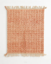 Peach Moroccan Rug 3 X 5 Ft | 90 X 150 Cm / With Tassels / Short (0.4” / 1 cm)