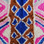 Pink Abstract Wool Rug - Berber Handicraft