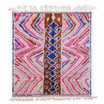 Pink Abstract Wool Rug - Berber Handicraft