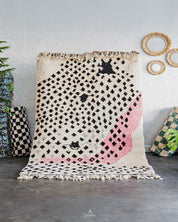 Pink Azilal Rugs 3 X 5 Ft | 90 X 150 Cm / With Tassels / Short (0.4” / 1 cm)