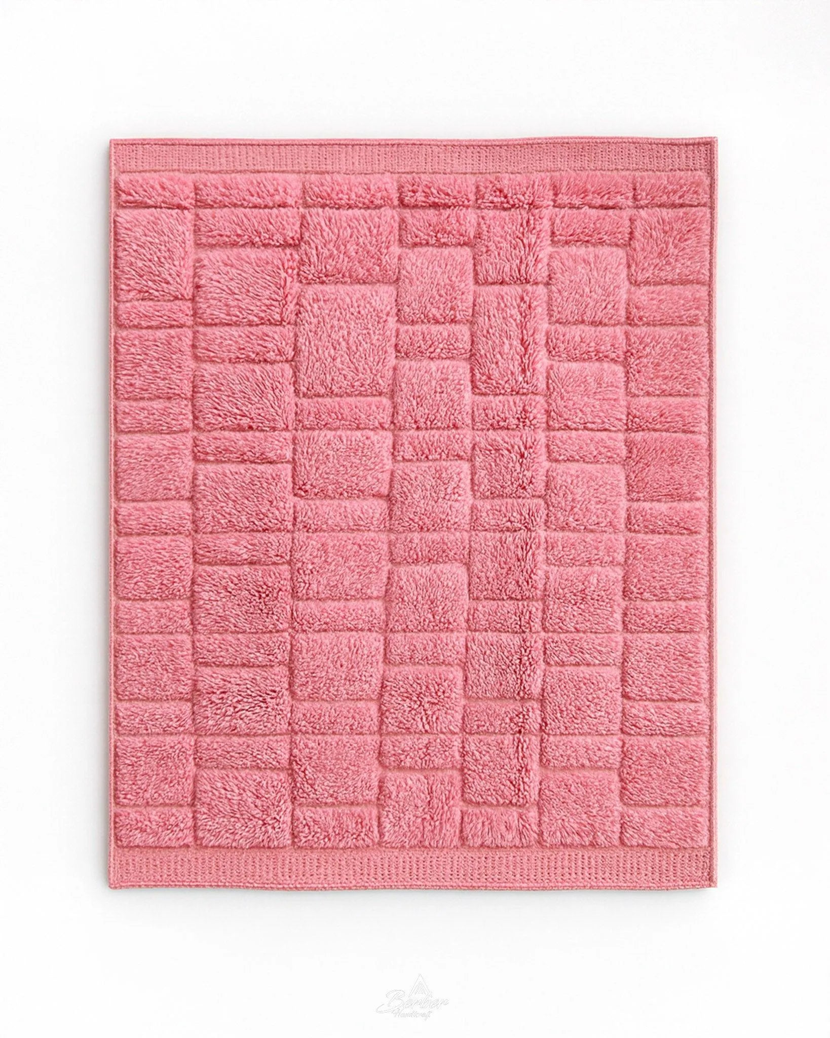 Pink Berber Rug 3 X 5 Ft | 90 X 150 Cm / With Tassels / Short (0.4” / 1 cm)