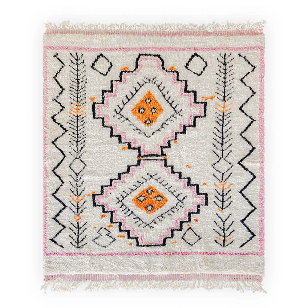 Pink Bohemian Rug - Berber Handicraft